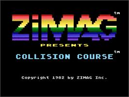 Title screen of Collision Course on the Atari 8-bit.