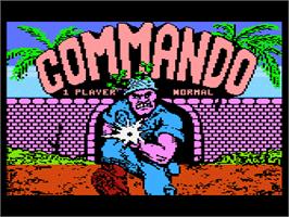 Title screen of Commando on the Atari 8-bit.