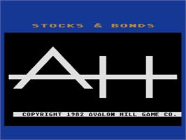Title screen of Computer Stocks And Bonds on the Atari 8-bit.