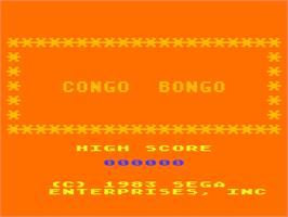 Title screen of Congo Bongo on the Atari 8-bit.