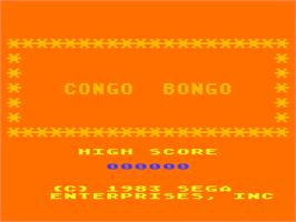 Title screen of Congo Bongo on the Atari 8-bit.