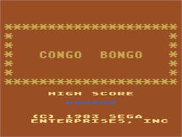 Title screen of Congo Bongo on the Atari 8-bit.