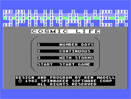 Title screen of Cosmic Life on the Atari 8-bit.