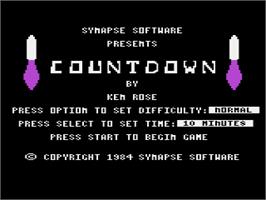 Title screen of Countdown on the Atari 8-bit.