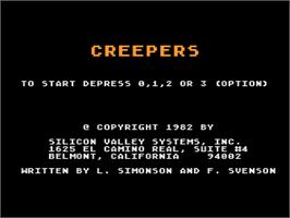 Title screen of Creepers on the Atari 8-bit.