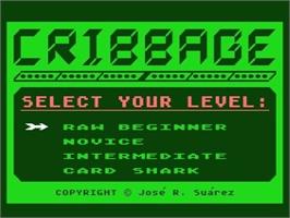 Title screen of Cribbage on the Atari 8-bit.