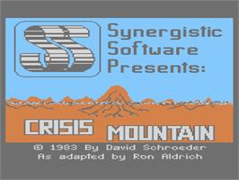 Title screen of Crisis Mountain on the Atari 8-bit.