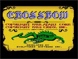 Title screen of Crossbow on the Atari 8-bit.