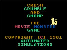 Title screen of Crush, Crumble and Chomp! on the Atari 8-bit.