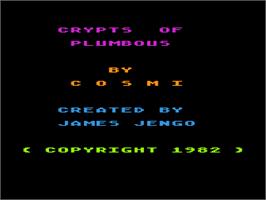 Title screen of Crypts of Plumbous on the Atari 8-bit.