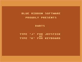 Title screen of Darts on the Atari 8-bit.
