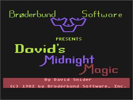 Title screen of David's Midnight Magic on the Atari 8-bit.
