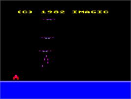 Title screen of Demon Attack on the Atari 8-bit.