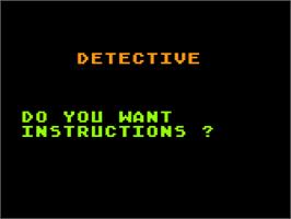 Title screen of Detective on the Atari 8-bit.