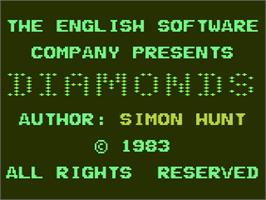 Title screen of Diamonds on the Atari 8-bit.