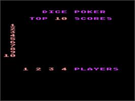 Title screen of Dice Poker on the Atari 8-bit.