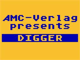 Title screen of Digger on the Atari 8-bit.