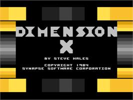 Title screen of Dimension X on the Atari 8-bit.