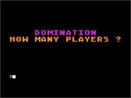 Title screen of Domination on the Atari 8-bit.