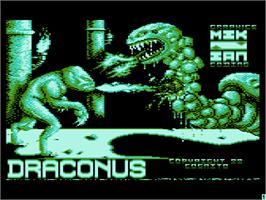 Title screen of Draconus on the Atari 8-bit.