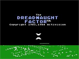 Title screen of Dreadnaught Factor on the Atari 8-bit.