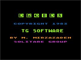 Title screen of Droids on the Atari 8-bit.