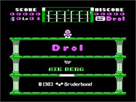 Title screen of Drol on the Atari 8-bit.