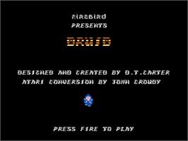 Title screen of Druid on the Atari 8-bit.