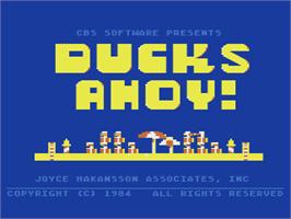 Title screen of Ducks Ahoy! on the Atari 8-bit.