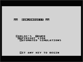 Title screen of Dunjonquest: Morloc's Tower on the Atari 8-bit.
