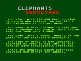 Title screen of Elephant's Graveyard on the Atari 8-bit.