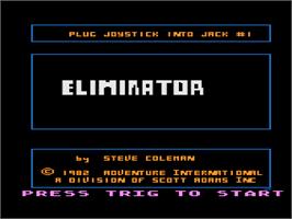 Title screen of Eliminator, The on the Atari 8-bit.