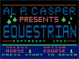 Title screen of Equestrian on the Atari 8-bit.