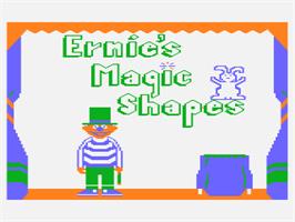 Title screen of Ernie's Magic Shapes on the Atari 8-bit.