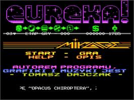 Title screen of Eureka! on the Atari 8-bit.