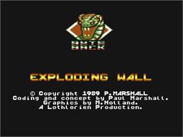 Title screen of Exploding Wall on the Atari 8-bit.