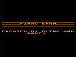 Title screen of Final Exam on the Atari 8-bit.
