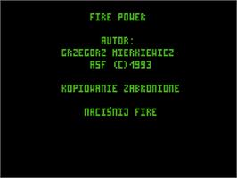 Title screen of Fire Power on the Atari 8-bit.