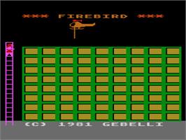 Title screen of Firebird on the Atari 8-bit.