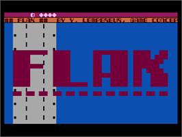 Title screen of Flak on the Atari 8-bit.
