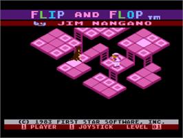 Title screen of Flip And Flop on the Atari 8-bit.
