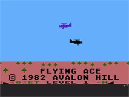 Title screen of Flying Ace on the Atari 8-bit.