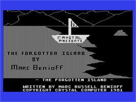 Title screen of Forgotten Island, The on the Atari 8-bit.
