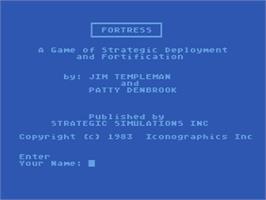 Title screen of Fortress on the Atari 8-bit.