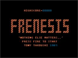 Title screen of Frenesis on the Atari 8-bit.