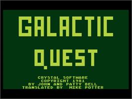 Title screen of Galactic Quest on the Atari 8-bit.