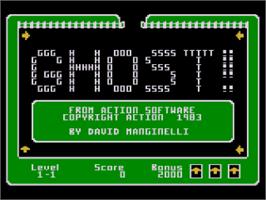 Title screen of Ghost! on the Atari 8-bit.