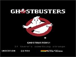 Title screen of Ghostbusters on the Atari 8-bit.