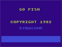 Title screen of Go Fish on the Atari 8-bit.