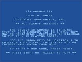 Title screen of Gomoku on the Atari 8-bit.